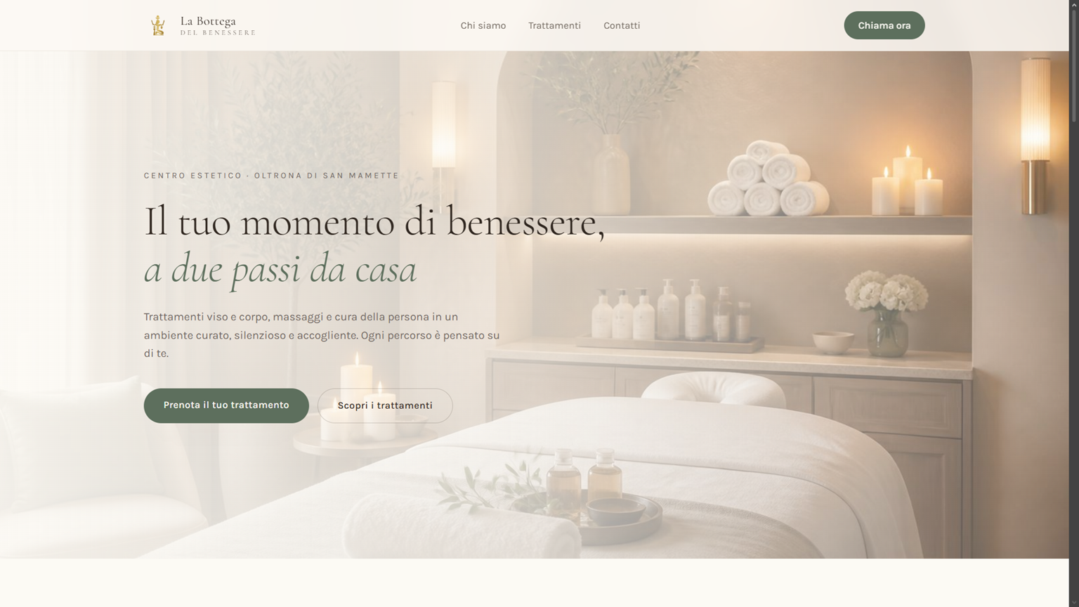 Mockup del sito La Bottega del Benessere